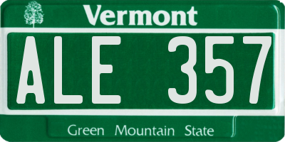 VT license plate ALE357