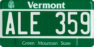 VT license plate ALE359