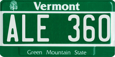 VT license plate ALE360