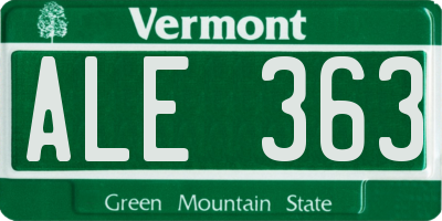 VT license plate ALE363