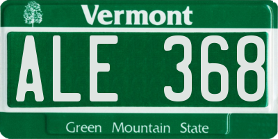 VT license plate ALE368