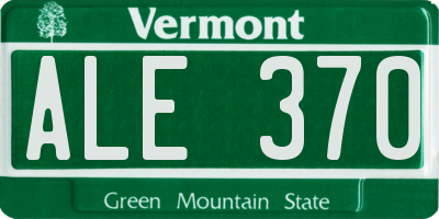 VT license plate ALE370