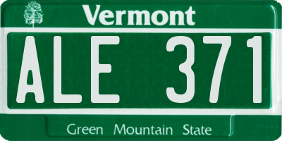 VT license plate ALE371