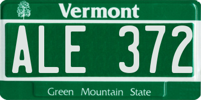 VT license plate ALE372