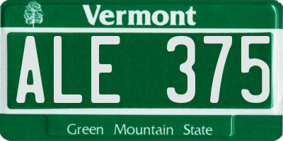 VT license plate ALE375