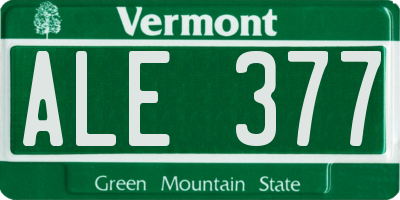 VT license plate ALE377