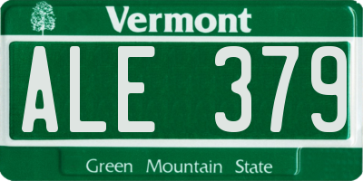 VT license plate ALE379