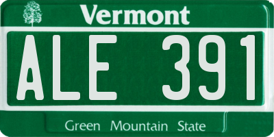 VT license plate ALE391