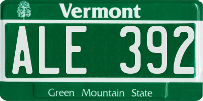VT license plate ALE392