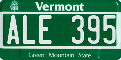 VT license plate ALE395