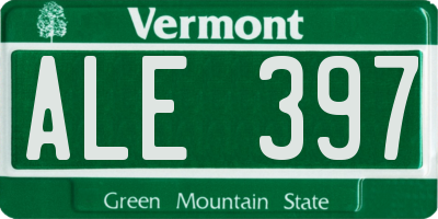 VT license plate ALE397