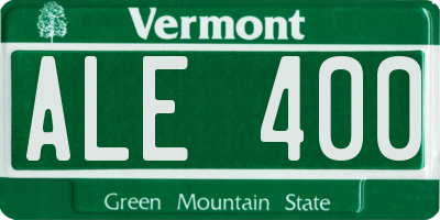 VT license plate ALE400