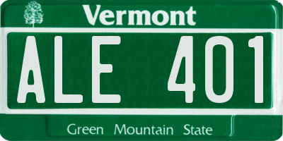VT license plate ALE401