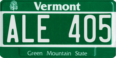VT license plate ALE405