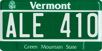 VT license plate ALE410