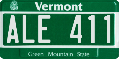 VT license plate ALE411
