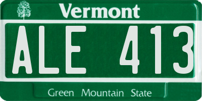 VT license plate ALE413