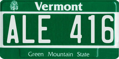 VT license plate ALE416