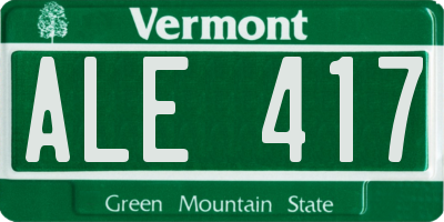 VT license plate ALE417