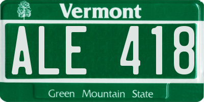 VT license plate ALE418