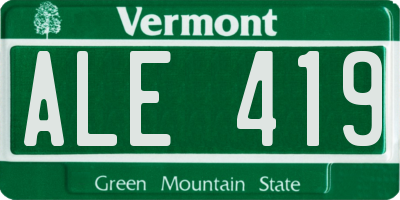 VT license plate ALE419