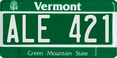VT license plate ALE421