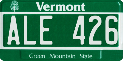 VT license plate ALE426