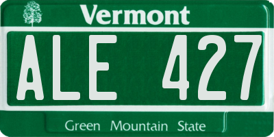 VT license plate ALE427