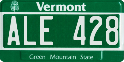VT license plate ALE428