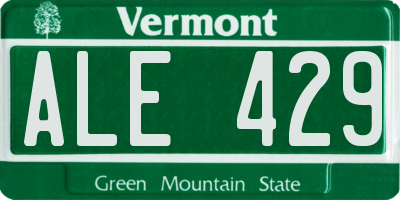VT license plate ALE429