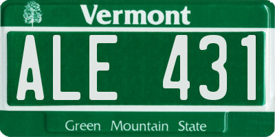 VT license plate ALE431