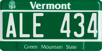 VT license plate ALE434