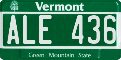 VT license plate ALE436
