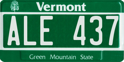 VT license plate ALE437