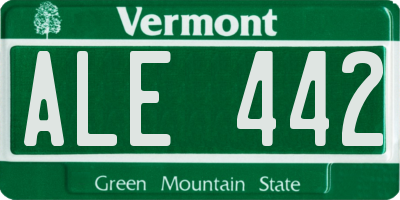 VT license plate ALE442