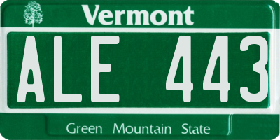 VT license plate ALE443