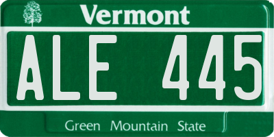VT license plate ALE445