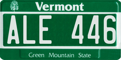 VT license plate ALE446