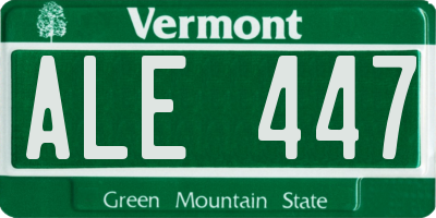 VT license plate ALE447