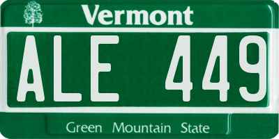 VT license plate ALE449