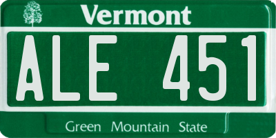 VT license plate ALE451