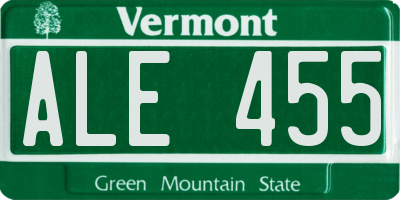VT license plate ALE455
