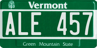VT license plate ALE457