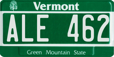 VT license plate ALE462