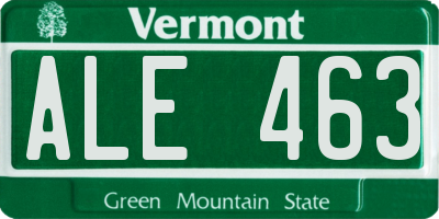 VT license plate ALE463