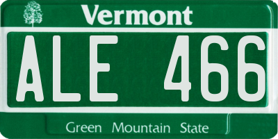 VT license plate ALE466