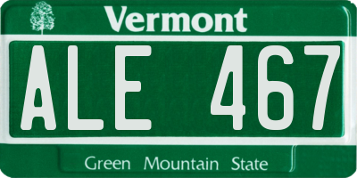 VT license plate ALE467