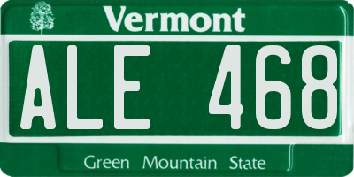 VT license plate ALE468