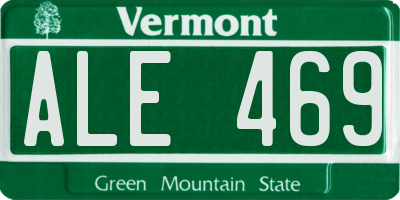 VT license plate ALE469