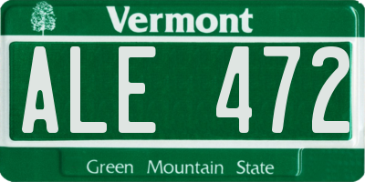 VT license plate ALE472
